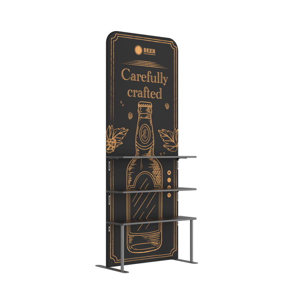Tension Fabric Stand with Shelves