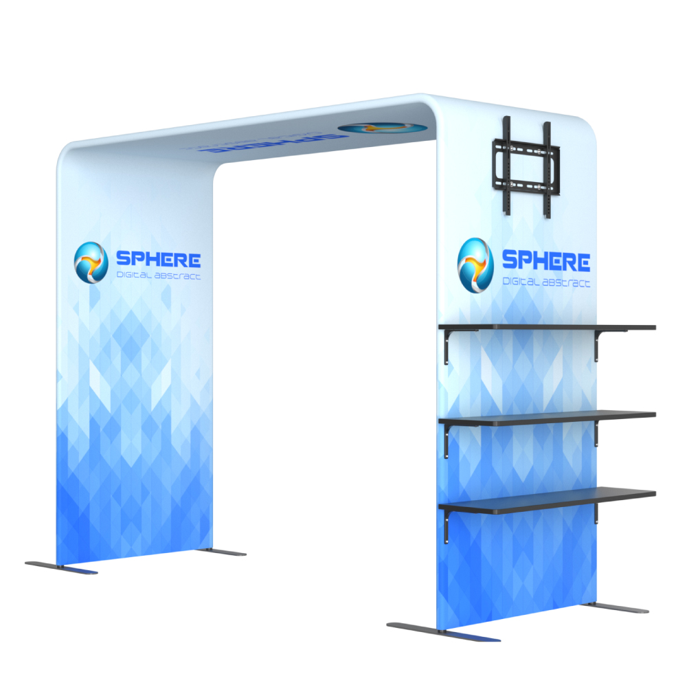 Square Arch Display with Shelves & TV Rack