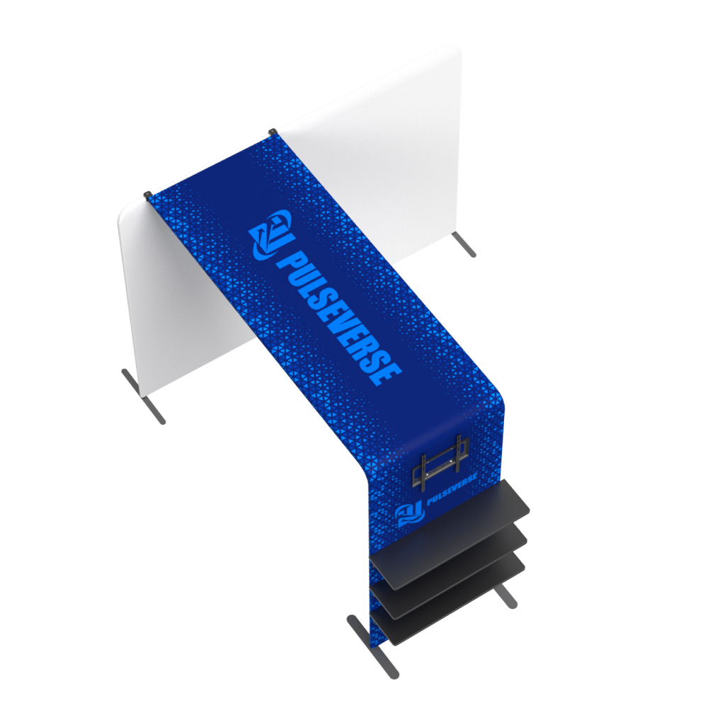 L-Shaped Fabric Stand with Shelves & TV Rack