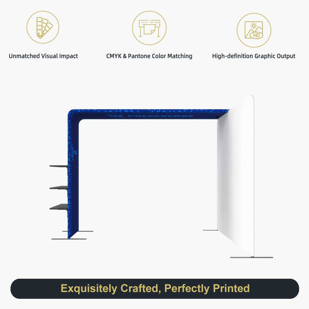 L-Shaped Fabric Stand with Shelves & TV Rack