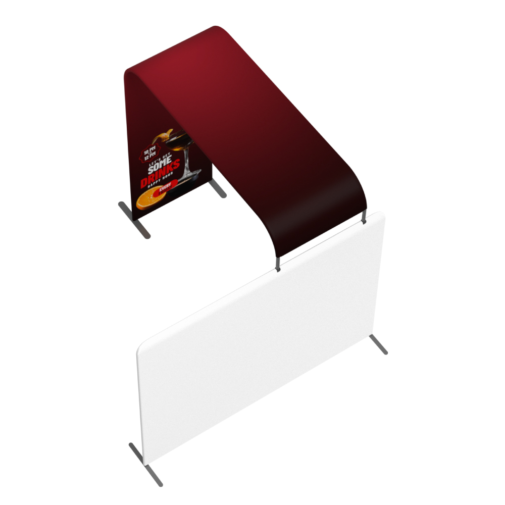 L-Shaped Fabric Display with TV Rack
