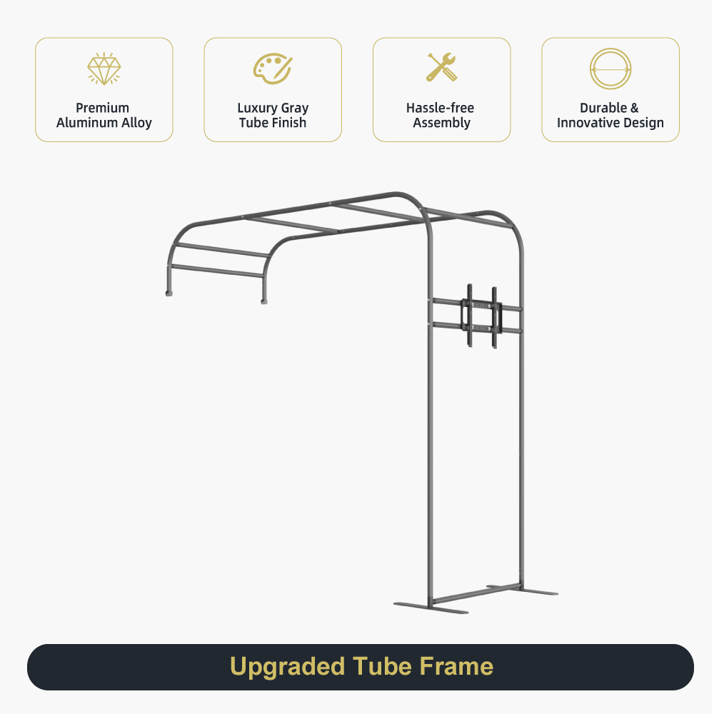 L-Shaped Fabric Display with TV Rack