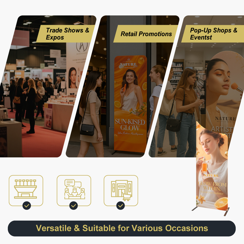 Magnetic Concave Slope-Top Fabric Banner Stand
