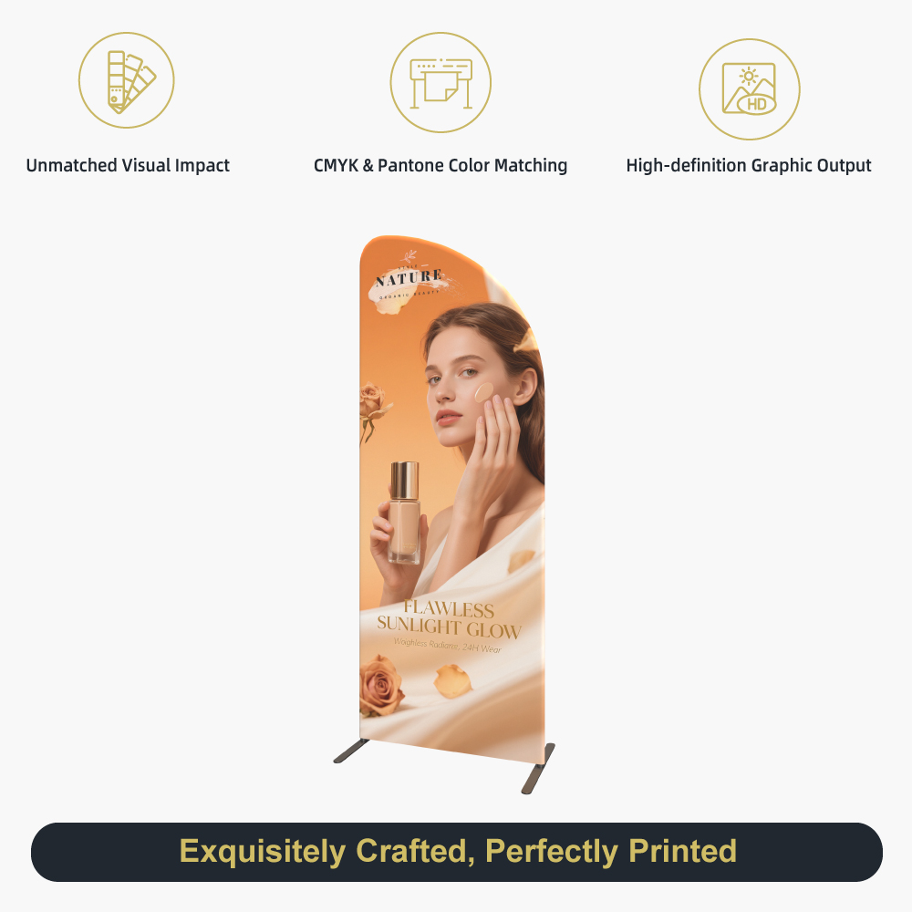Magnetic Convex Slope-Top Fabric Banner Stand