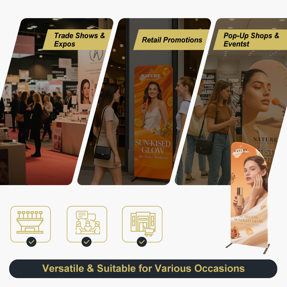 Magnetic Convex Slope-Top Fabric Banner Stand